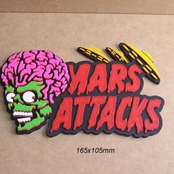 mars-attacks-letrero-cartel-logotipo-rotulo-pelicula-alien.jpg STL file Mars, Attacks, Sign, Poster, Logo, Signboard, Movie, Alien, Saucer, Ship, Fictional・Model to download and 3D print