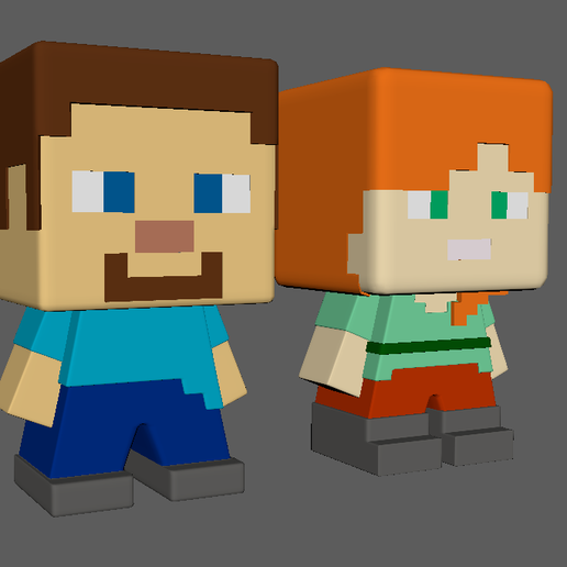 Alex_Steve_2.png Minecraft Steve and Alex Minifigure