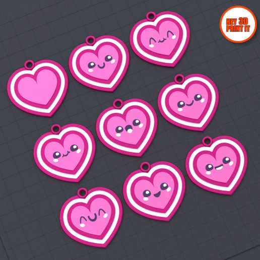 HappyHearts_V01.jpg Porte-clés Happy Hearts Print In Place