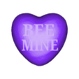 BEE MINE HEART.stl Valentines Bee ( No Support )