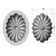 Mold-Oval-ribbed-rosette-05.jpg Oval ribbed rosette relief and mold 3D print model