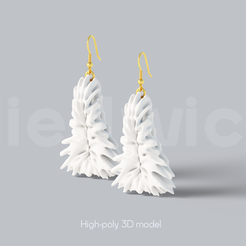 Coralearrings_A_Render_3.png Archivo STL Coral Reef Abstract Earrings STL file for 3d printing・Diseño para descargar y imprimir en 3D