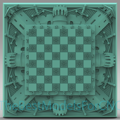 Rooks-Chess-Board.png 3D модель STL файл для CNC Router Laser & 3D Printer Шахматная доска с ладьями