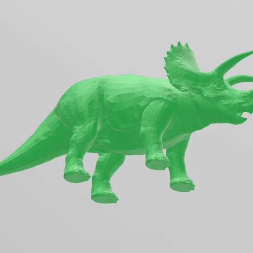 Download STL file Low Poly - Triceratops • Model to 3D print ・ Cults