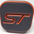 red_front.jpg ST Logo Trailer Hitch Cover for Ford Explorer