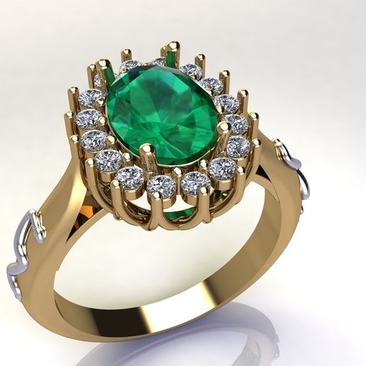 BEAUTIFUL GRADUATION RING WITH RIGHT OVAL STONE SHINY 3D model