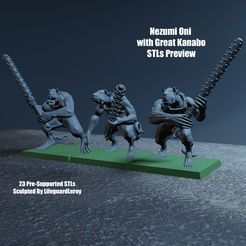 NezumiOni01-TEXT.png STL file Nezumi Oni (Multi-part Kit)・Template to download and 3D print