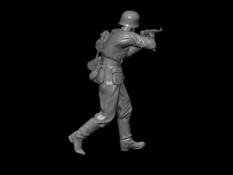 War Park Model KH048 WWII Figure 1/30 German LSSAH Soldier Shoting With MP40 