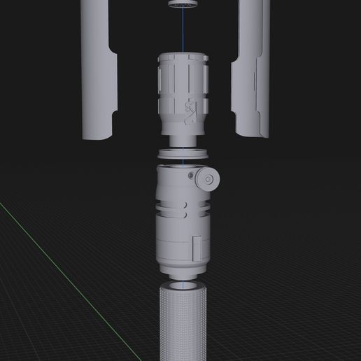 Cal Kestis Legacy Saber mirrored hilt for double sided saber 3D model