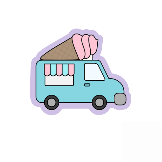 Ice Cream Truck Cookie Cutter STL – 2 Inch Summer 3D Print File