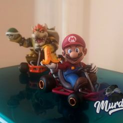 Mario_Kart_Print_SCREEN_1.jpg Free 3D file Italian and Turtle Riding Glorified Lawnmowers・Template to download and 3D print, Murdo