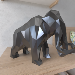 mamute.png Archivo STL Mammoth Lowpoly・Modelo imprimible en 3D para descargar