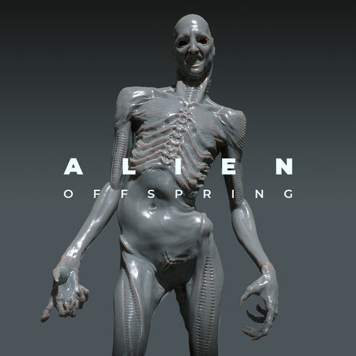 👽 Alien - Offspring・ 3D File for 3D printing・Cults