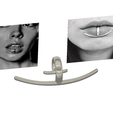 fem_jewel_37 v3-001.png STL file fake lips hook FAKE NIPPLE PIERCING Female male Non-Piercing Body Jewellery Bondage Weight Female DREAD BEADS RING EAR LIPS femJ-37 version 3d print cnc・3D printer model to download