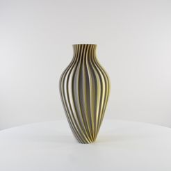 Wavy bulb vase by Slimprint 1.jpg Archivo STL Jarrón de bulbos ondulados, jarrón de flores, modo jarrón・Diseño imprimible en 3D para descargar