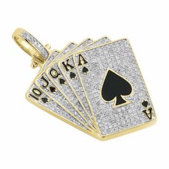 4abe79f7-2abb-426c-8a29-dc570edade4c.jpg Poker Pique Royal Flush Cartes Diamant Pendentif Hip Hop