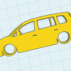 Web-capture_10-10-2023_201351_www.tinkercad.com.jpeg Volkswagen VW Touran Mk1 (Facelift) Stanced Silhouette Porte-clés