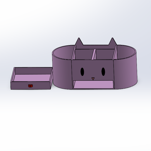 Cat and Bear pencil holder pencil case 3D model