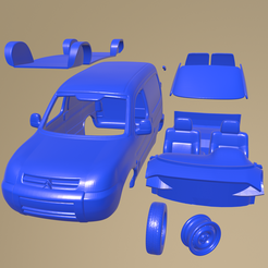 a20_005.png STL file Citroen Berlingo Van 2002 PRINTABLE CAR IN SEPARATE PARTS・3D print design to download