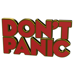 1.png LOGOTIPO/SIGNO 3D MULTICOLOR - Don't Panic (La guía del autoestopista galáctico)