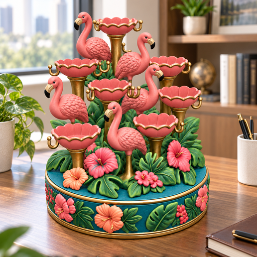 Flamingo Jewelry Organizer STL File for 3D Print