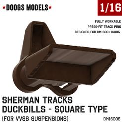 16006-01.jpg 1/16 M4 SHERMAN VVSS TRACKS - EEC 'DUCKBILL' - SQUARE TYPE - DM16006