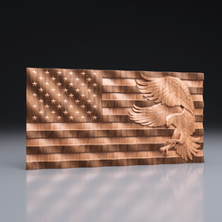 G.png USA Wavy Flag - CNC Files For Wood, 3D STL Model