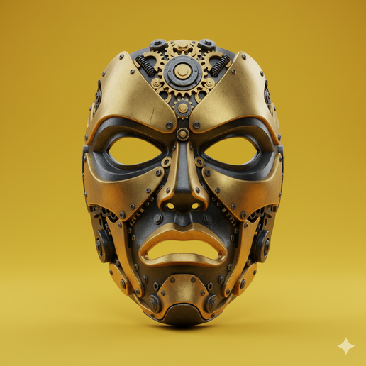 Carnival mask STL, cosplay mask STL, samurai mask STL, armored mask STL, android mask STL, melting face mask STL, stitched face mask STL, mask 3D print, assembled mask STL, lion mask STL, ghost mask STL, werewolf mask STL, lightweight mask STL, killer mas