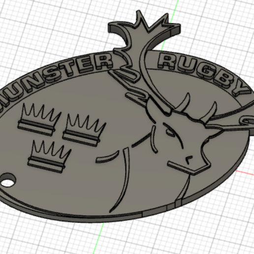 MUNSTER RUGBY KEY CHAIN 3D model