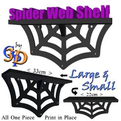 Spider-Web-Shelf-IMG.jpg STL file Spiderweb Shelf Spooky Haunted House Decor・3D printing design to download