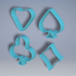 All.JPG Бесплатный STL файл Cards Cookie Cutters (4 Pack)・3D-печатная модель для загрузки