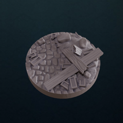 2-Cobblestone-cobble-and-rubble-base_2.png Free 3D file FREE SAMPLE Cobblestone & Rubble 25mm base・3D print design to download
