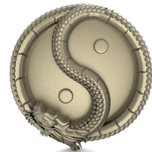 Download Stl File Yin Yang Dragon Pendant • Object To 3d Print ・ Cults