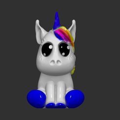 Licorne 1.jpg Free STL file cute baby unicorn, toy child・3D printing idea to download