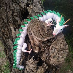 2222.jpg STL file HAKU DRAGON ARTICULATE - FLEXI - Spirited Away - Chihiro・3D printer design to download