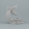 Back.png BackFlow Incense Burner Fish Moon for 3D printing 3D print model 3D print model