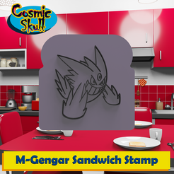 094-M-Gengar.png Archivo STL Sello para sándwiches Mega-Gengar・Objeto imprimible en 3D para descargar, CosmicSkull