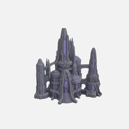 Alien Metropolis Structure STL | Futuristic City Building for Dioramas & Display  "sci-fi scenery series" 3D model