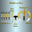 S-and-B-blades-promo-x.png Shadow and Bone Inej Ghafa Knife, Push Dagger, Kunai, Karabit and Blades Set | Netflix Series | By Collins Creations 3D