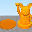 3.png Fichier STL FRENCH BULLDOG BUTLER WITH TRAY - KEY HOLDER - ORGANIZER - JEWELRY・Design à télécharger et à imprimer en 3D