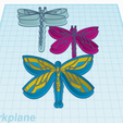 dragon-fly-cutters-3-models-1.png Dragon fly stamp, Cookie cutter, Polymer Clay Cutter, earrings, insect decoration, SET 3 pcs