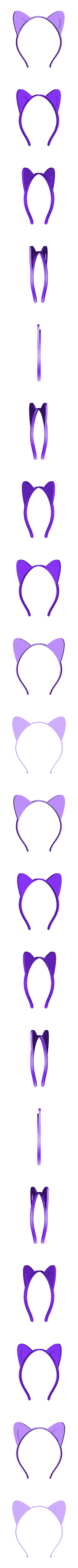 ears-pointed1.stl Fita para a cabeça com orelhas de animais, personalizável