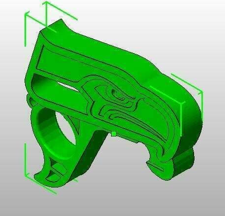 Seahawks Bottle Opener - 3D model önizlemesi