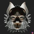 05.jpg Wolf Mask - Japanese Samurai Mask - Oni Tiger Mask - Halloween 3D print model
