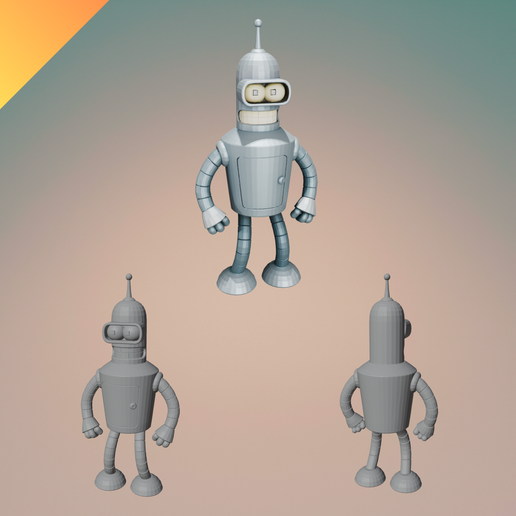 🤖 Bender from Futurama – STL GLB – 3D Printable Robot Character
