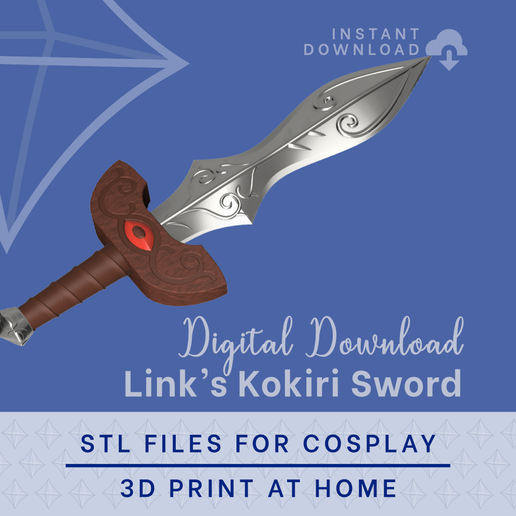 Young Link Kokiri Sword STL Files- Ocarina of Time Cosplay Prop