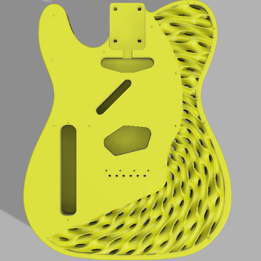 yellow.png Custom Fender Telecaster Spiral Gyroid Design Pattern Left Handed