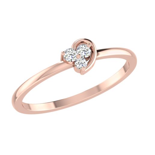 Minimal 3 Stone Diamond Ring STL – Delicate Cluster Engagement Ring – 3DM Ready for Casting