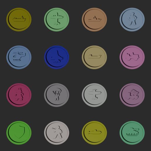 🪖 16 Military Meeple Discs Collection – 3D Printable Game Tokens・ STL ...