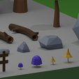 Foto-4.png Trees and stones low poly
